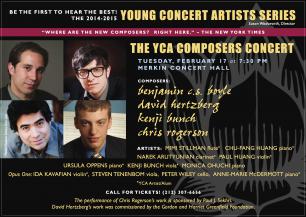 Young Concert Artists presents: The YCA Composers Concert photo